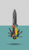 Multi-Tool Survival Knife with Integrated Firestarter